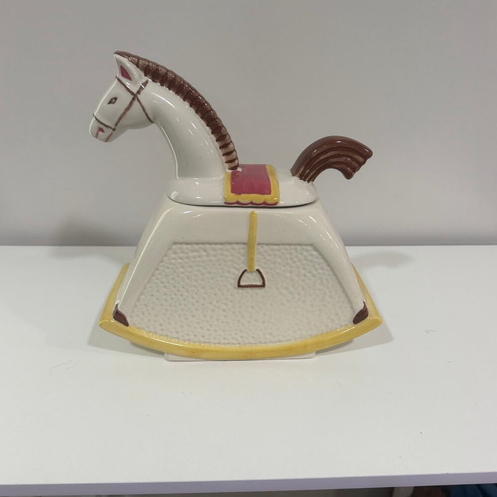 Abingdon Pottery Hobby Horse Cookie Jar Vintage Rocking Horse 1940s